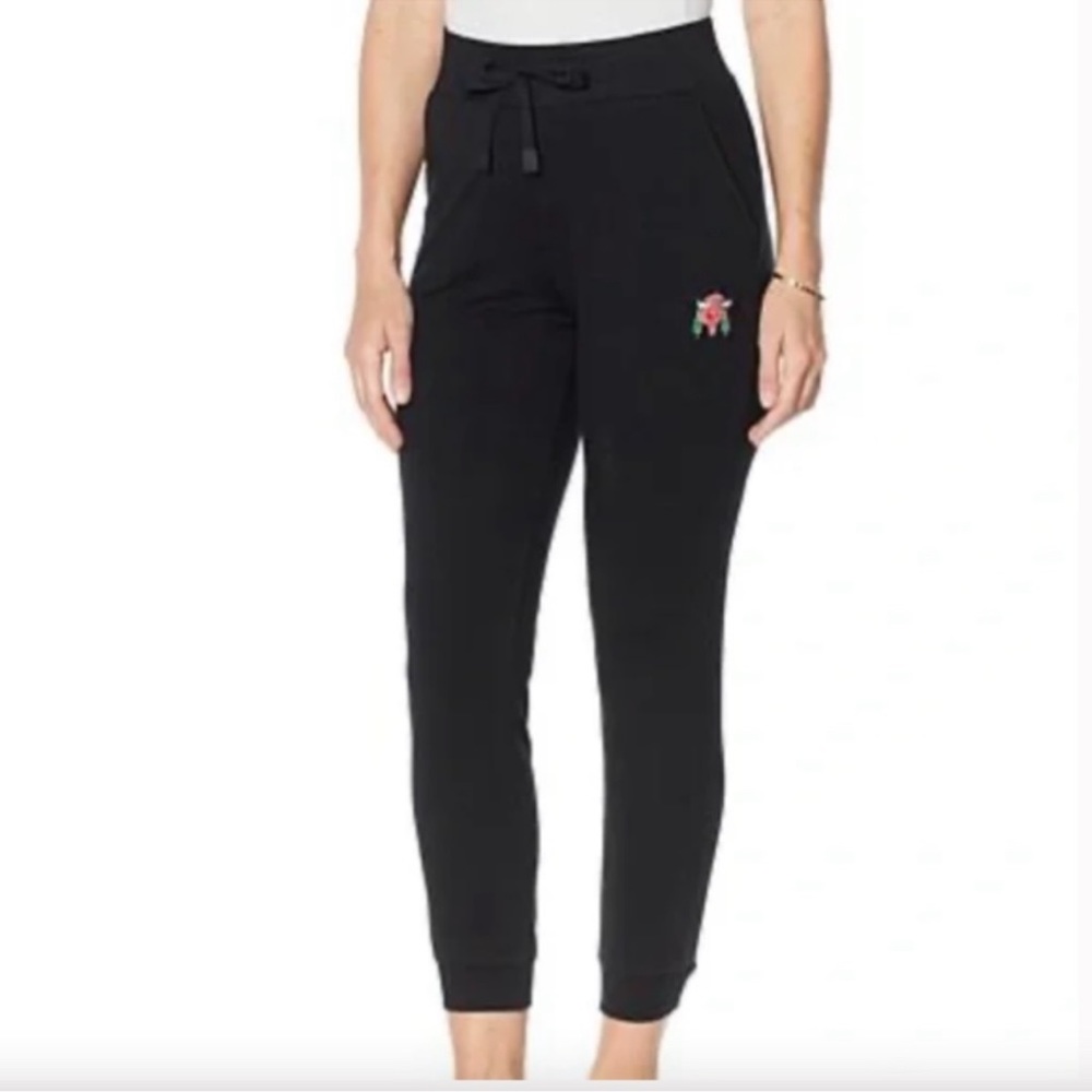 Badgley Mischka NWT Black French Terry Jogger Pant with Pockets- Size- 1X